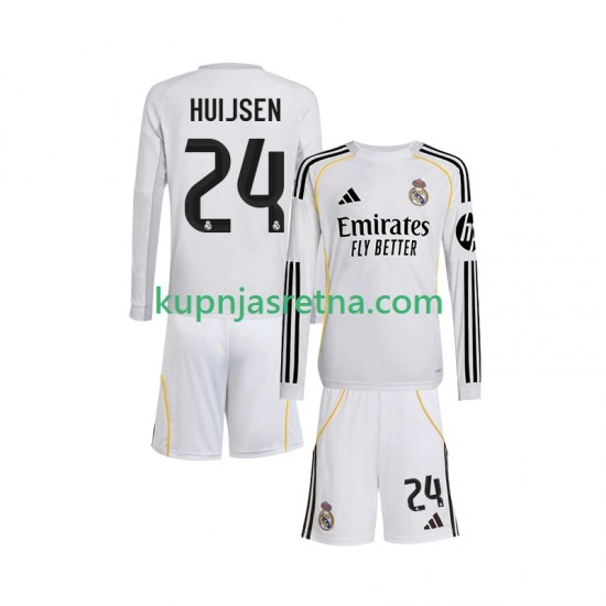 Dječja Domaći Home Dresova Real Madrid Huijsen 24 2025-2026 Dugim Rukavima