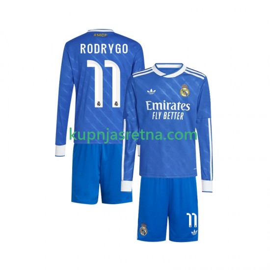 Dječja Treći Dresova Real Madrid Rodrygo 11 2025-2026 Dugim Rukavima
