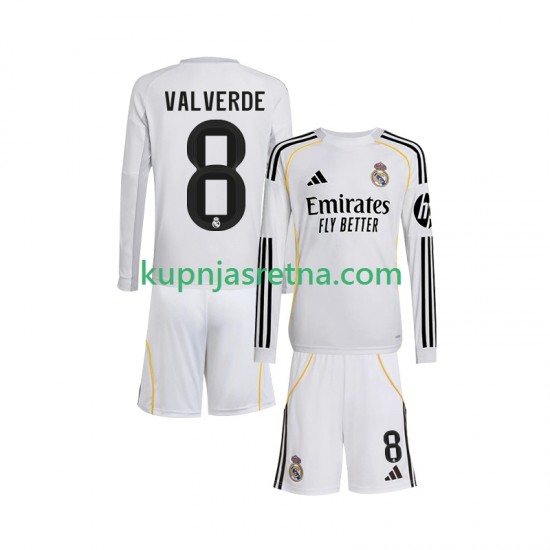 Dječja Domaći Home Dresova Real Madrid Valverde 8 2025-2026 Dugim Rukavima