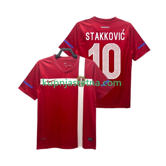 Muškarci Domaći Home Dresova Srbija STAKKOVIC 10 Retro 2010 Kratkih Rukava