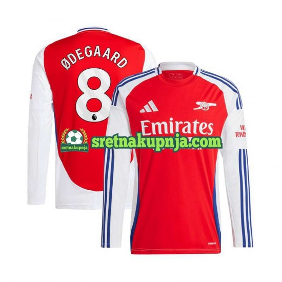 Muškarci Domaći Home Dresova Arsenal Martin Odegaard 8 2024-2025 Crvena Dugim Rukavima