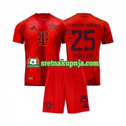 Dječja Domaći Home Dresova FC Bayern München Thomas Muller 25 2024-2025 Crvena Kratkih Rukava Dječja Domaći Home Dresova FC Bayern München Thomas Muller 25 2024-2025 Crvena Kratkih Rukava
