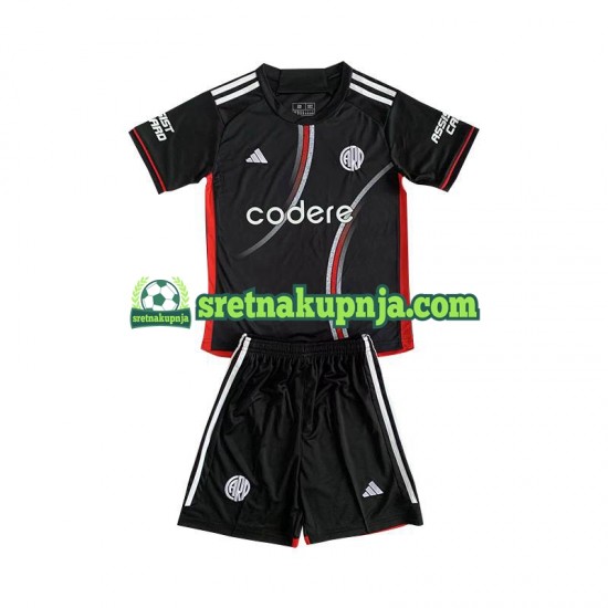 Dječja Treći Dresova River Plate 2024-2025 Crno Kratkih Rukava