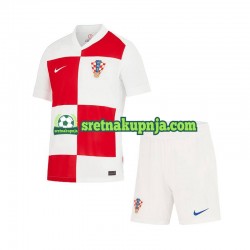 Dječja Domaći Home Dresova Hrvatska Euro 2024 Kratkih Rukava