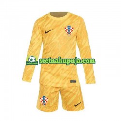 Dječja Domaći Home Golmanski Dresova Hrvatska Euro 2024 Žuta boja Dugim Rukavima