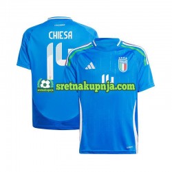 Muškarci Domaći Home Dresova Italija Chiesa 14 Euro 2024 Plava Kratkih Rukava