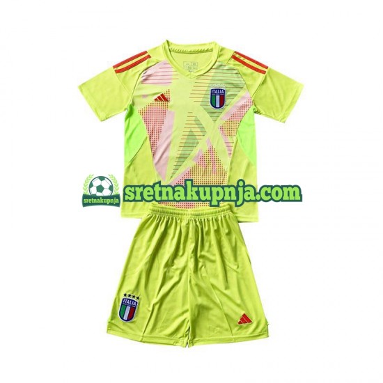 Dječja Domaći Home Golmanski Dresova Italija Euro 2024 Kratkih Rukava