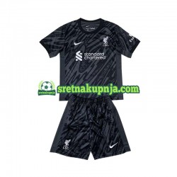 Dječja Domaći Home Golmanski Dresova Liverpool 2024-2025 Crno Kratkih Rukava