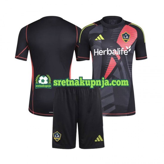 Dječja Domaći Home Golmanski Dresova Los Angeles Galaxy 2024 Crno Kratkih Rukava