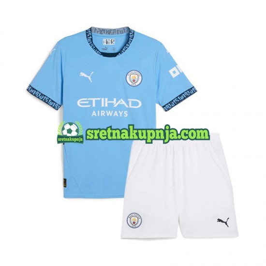 Dječja Domaći Home Dresova Manchester City 2024-2025 Plava Kratkih Rukava