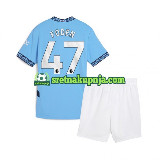 Dječja Domaći Home Dresova Manchester City Phil Foden 47 2024-2025 Plava Kratkih Rukava