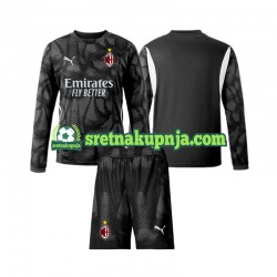 Dječja Domaći Home Golmanski Dresova AC Milan 2024-2025 Crno Dugim Rukavima