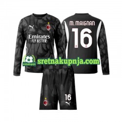 Dječja Domaći Home Golmanski Dresova AC Milan Mike Maignan 16 2024-2025 Crno Dugim Rukavima