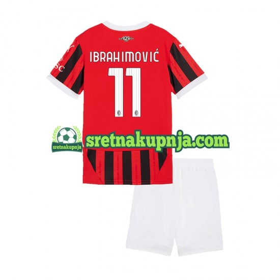 Dječja Domaći Home Dresova AC Milan ibrahimovic 11 2024-2025 Kratkih Rukava