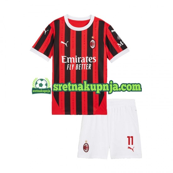 Dječja Domaći Home Dresova AC Milan ibrahimovic 11 2024-2025 Kratkih Rukava