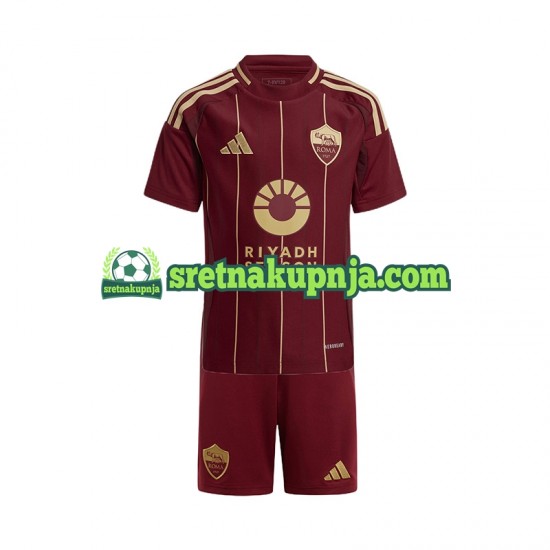 Dječja Domaći Home Dresova Roma 2024-2025 Kratkih Rukava