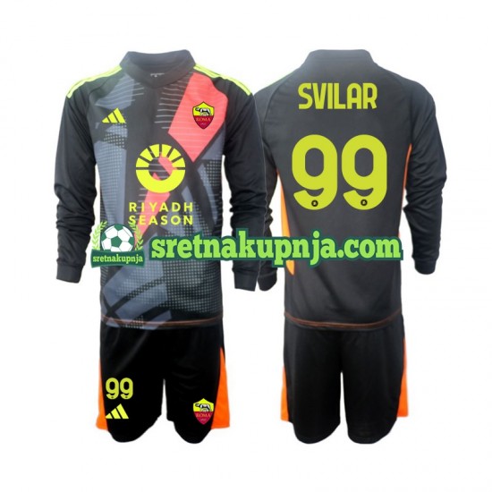 Dječja Domaći Home Golmanski Dresova Roma Mile Svilar 99 2024-2025 Dugim Rukavima