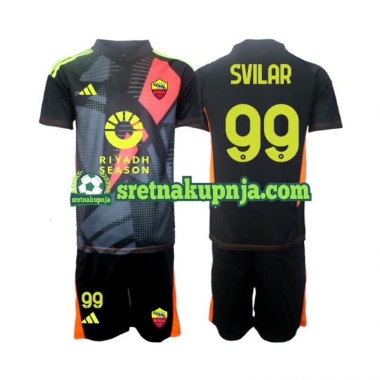 Dječja Domaći Home Golmanski Dresova Roma Mile Svilar 99 2024-2025 Kratkih Rukava