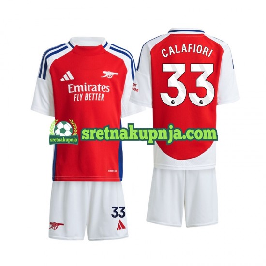 Dječja Domaći Home Dresova Arsenal Calafiori 33 2024-2025 Kratkih Rukava