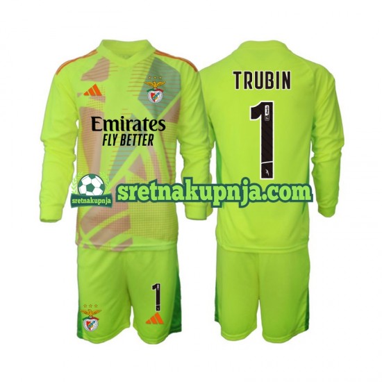 Dječja Domaći Home Golmanski Dresova Benfica Anatolij Trubin 1 2024-2025 Dugim Rukavima