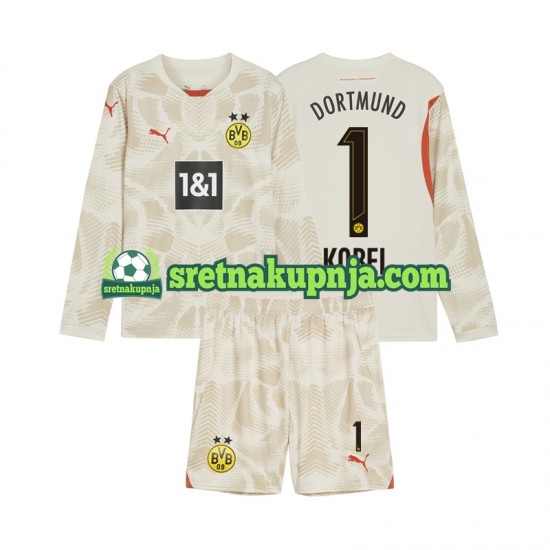 Dječja Domaći Home Golmanski Dresova Borussia Dortmund Gregor Kobel 1 2024-2025 Dugim Rukavima
