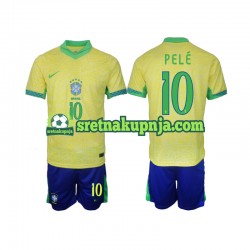 Dječja Domaći Home Dresova Brazil PELE 10 2024 Kratkih Rukava