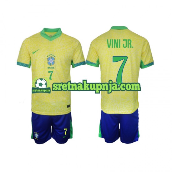 Dječja Domaći Home Dresova Brazil VINI JR 7 2024 Kratkih Rukava