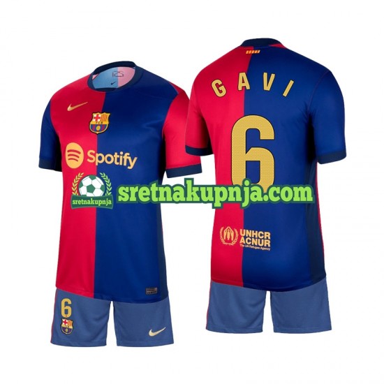 Dječja Domaći Home Dresova FC Barcelona Gavi 6 2024-2025 Kratkih Rukava