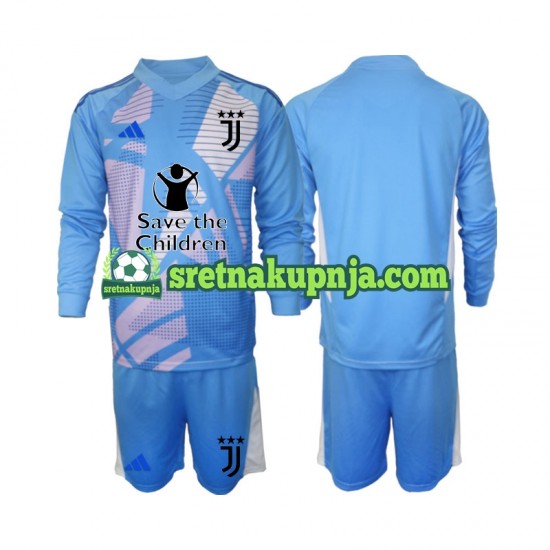 Dječja Domaći Home Golmanski Dresova Juventus 2024-2025 Plava Dugim Rukavima