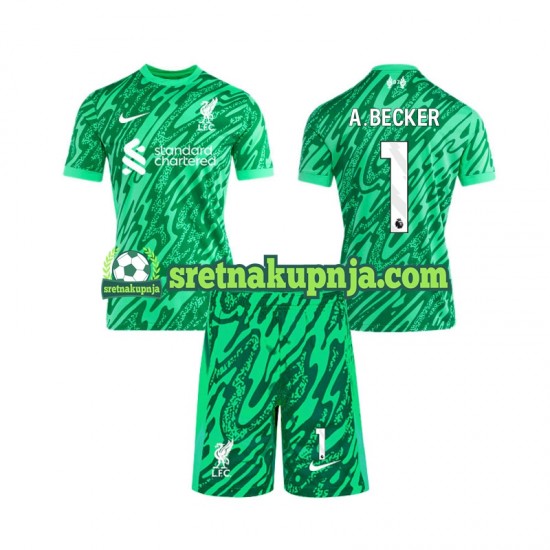 Dječja Gostujući Away Golmanski Dresova Liverpool Alisson Becker 1 2024-2025 Kratkih Rukava