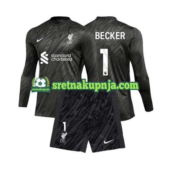Dječja Domaći Home Golmanski Dresova Liverpool Alisson Becker 1 2024-2025 Dugim Rukavima