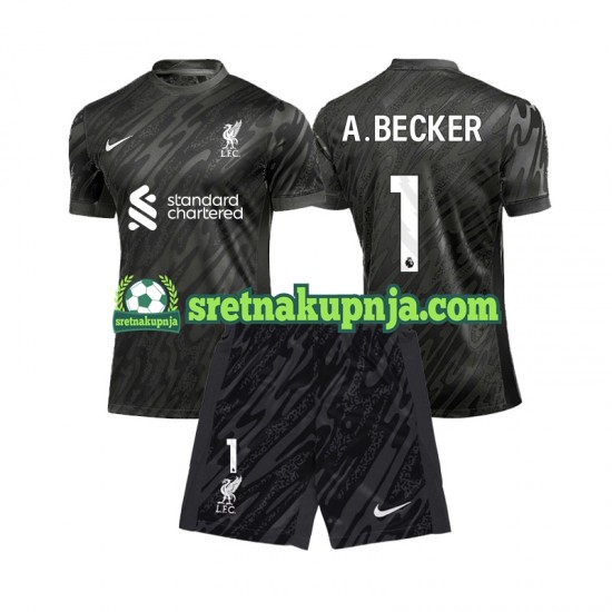 Dječja Domaći Home Golmanski Dresova Liverpool Alisson Becker 1 2024-2025 Kratkih Rukava