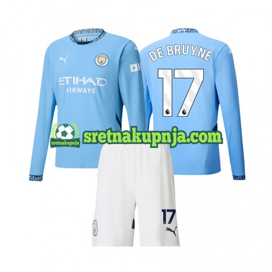 Dječja Domaći Home Dresova Manchester City Kevin De Bruyne 17 2024-2025 Dugim Rukavima