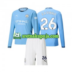 Dječja Domaći Home Dresova Manchester City Savinho 26 2024-2025 Dugim Rukavima