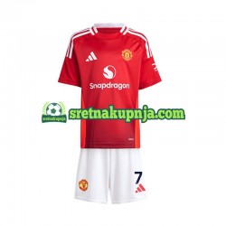 Dječja Domaći Home Dresova Manchester United Beckham 7 2024-2025 Kratkih Rukava