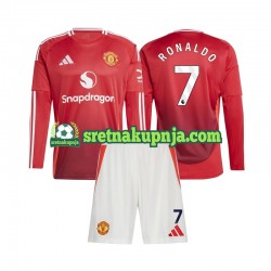 Dječja Domaći Home Dresova Manchester United Cristiano Ronaldo 7 2024-2025 Dugim Rukavima