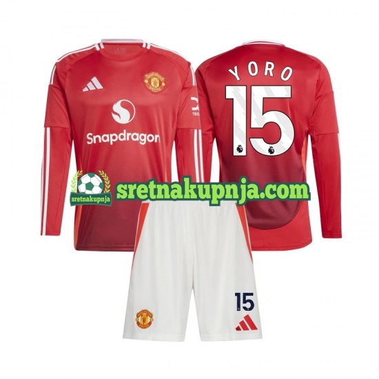 Dječja Domaći Home Dresova Manchester United Leny Yoro 15 2024-2025 Dugim Rukavima
