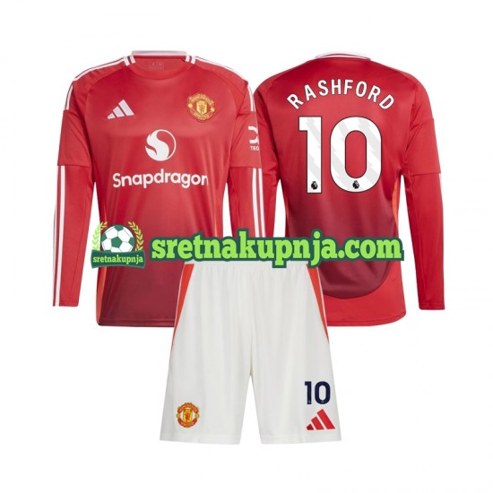 Dječja Domaći Home Dresova Manchester United Marcus Rashford 10 2024-2025 Dugim Rukavima
