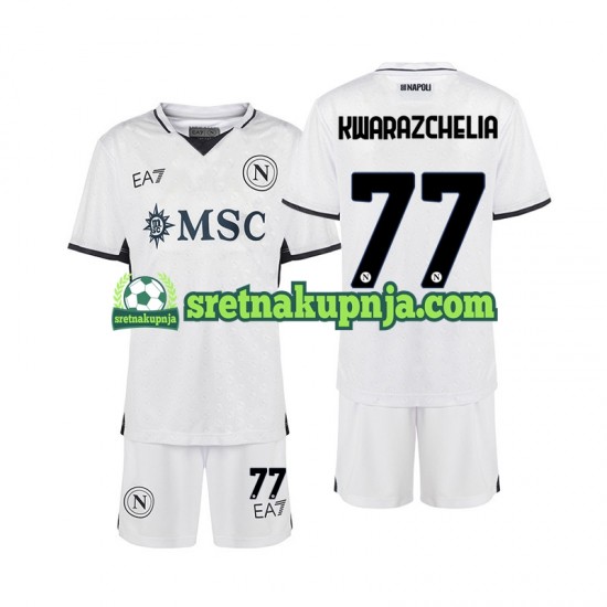 Dječja Gostujući Away Dresova Napoli Khvicha Kvaratskhelia 77 2024-2025 Kratkih Rukava