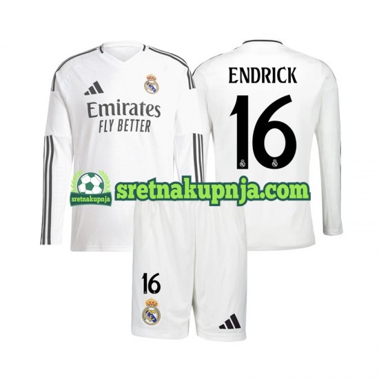Dječja Domaći Home Dresova Real Madrid Endrick 16 2024-2025 Dugim Rukavima
