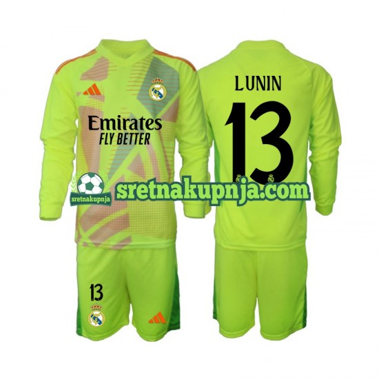 Dječja Četvrti Golmanski Dresova Real Madrid Lunin 13 2024-2025 Dugim Rukavima