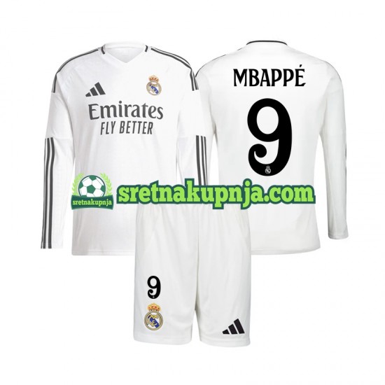 Dječja Domaći Home Dresova Real Madrid Kylian Mbappe 9 2024-2025 Dugim Rukavima