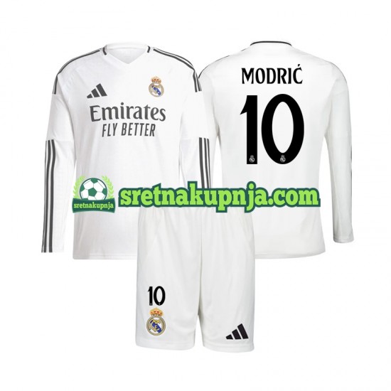Dječja Domaći Home Dresova Real Madrid Luka Modric 10 2024-2025 Dugim Rukavima