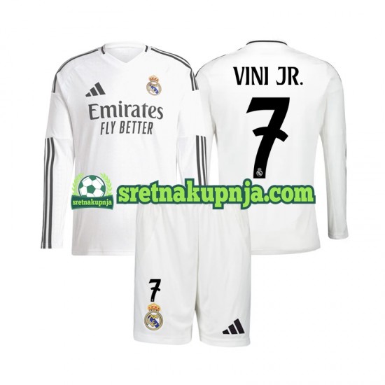 Dječja Domaći Home Dresova Real Madrid Vinicius Junior 7 2024-2025 Dugim Rukavima