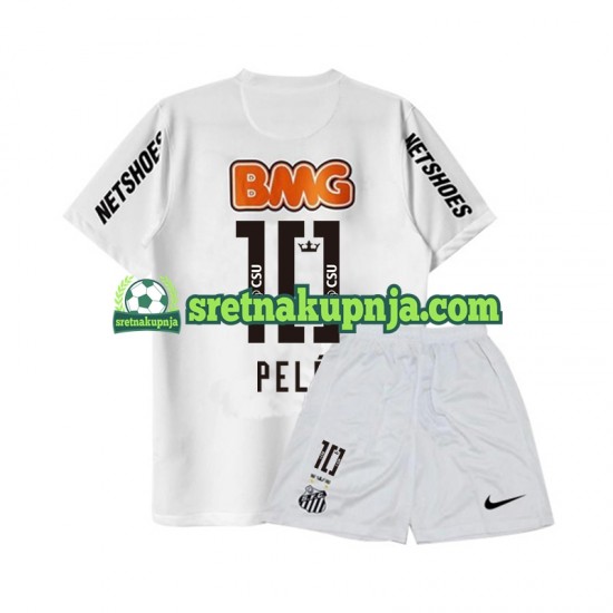 Dječja Domaći Home Dresova Santos PELE 10 Retro 2011-2012 Kratkih Rukava